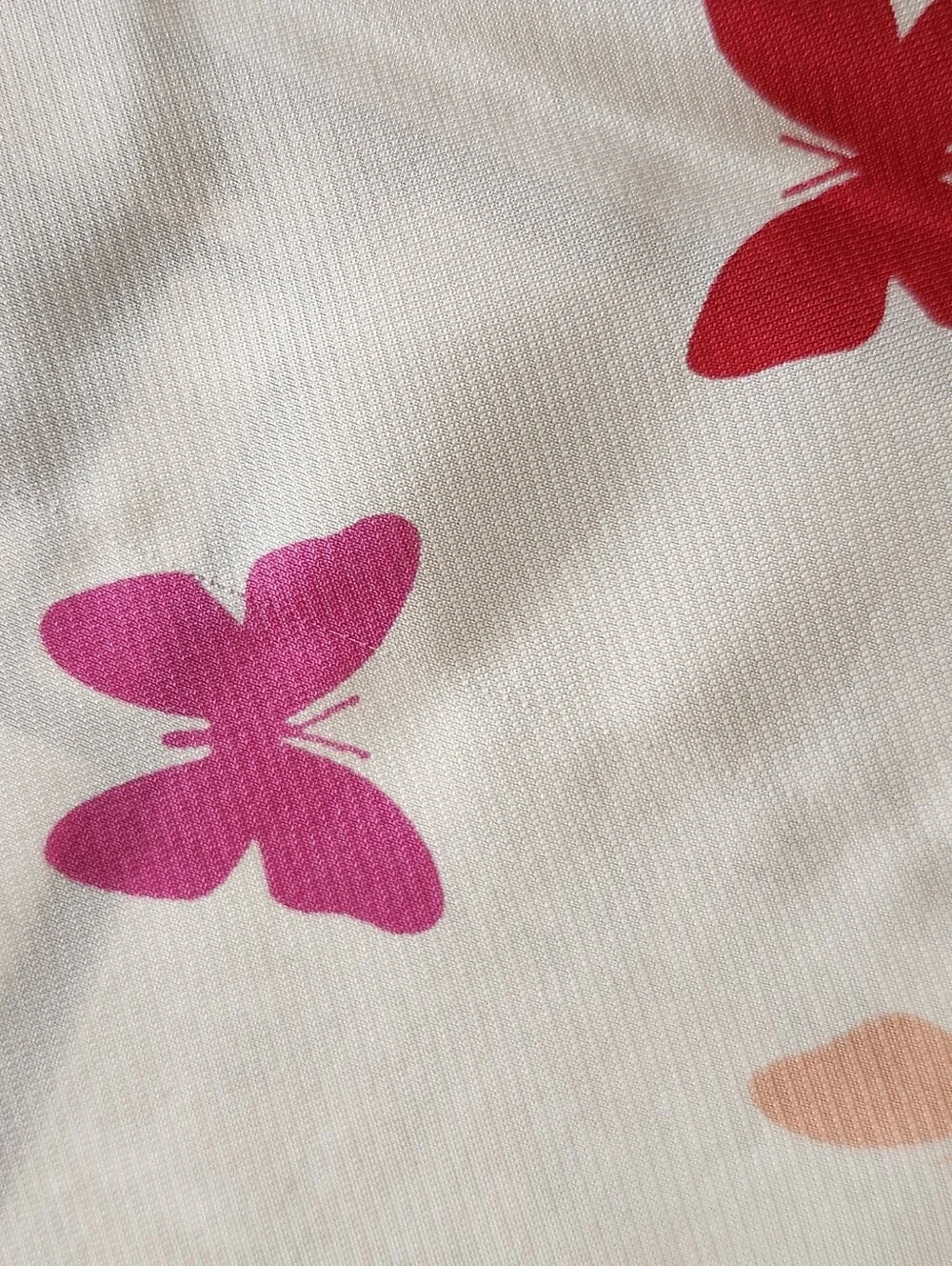 VTG ECHO Butterfly Print Silk Scarf In Pink & Peach
